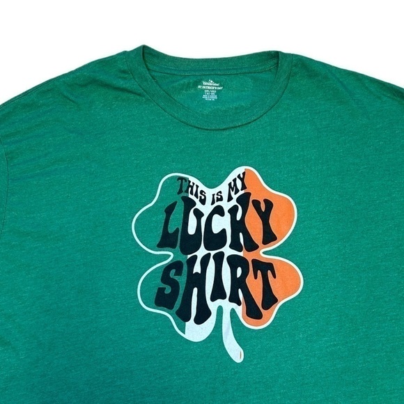 ST. PATRICKS DAY GREEN “THIS IS MY LUCKY SHIRT” CLOVER T-SHIRT, 3XL - Picture 2 of 7